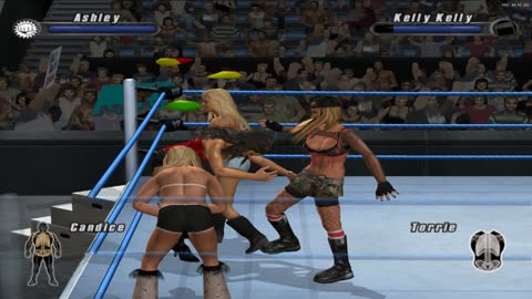 WWE SmackDown vs. Raw 2008 | ashley vs kelly kelly vs candice vs Torrie
