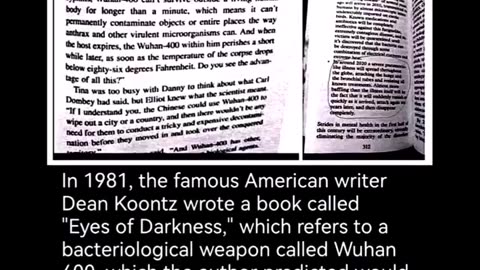 Dean Koontz book 1981 Covid/Wuhan flu