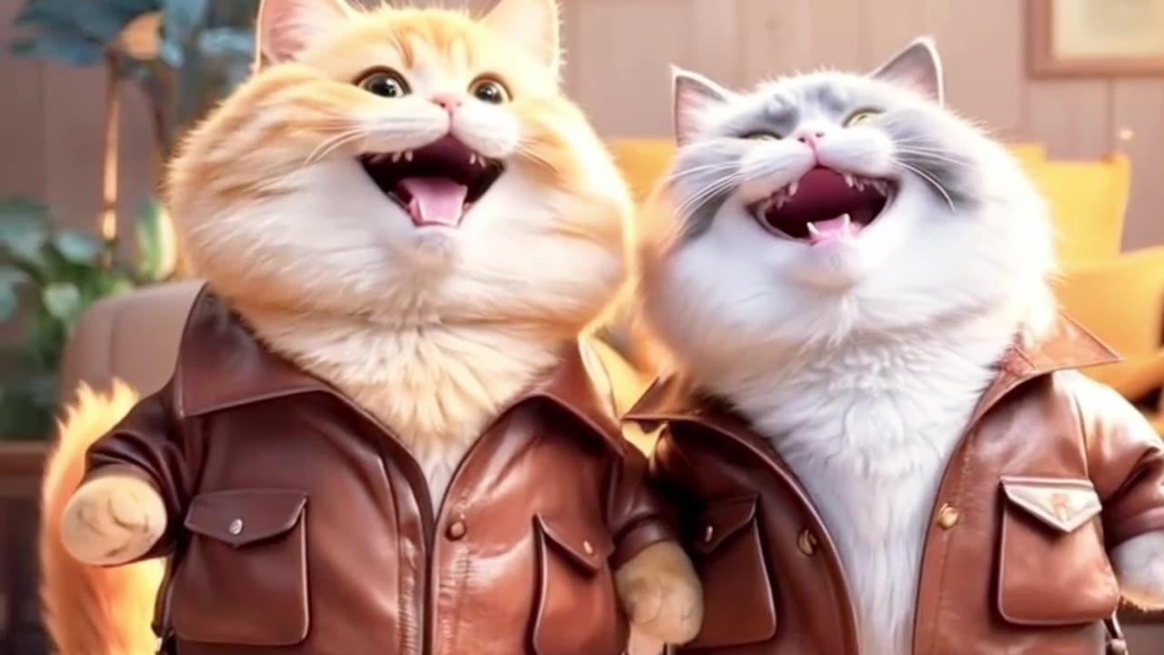 Cute cat enjoy rain