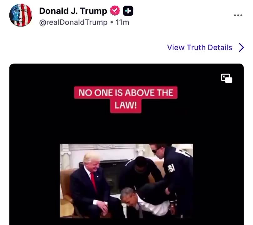 Donald Trump reposts AI-generated video depicting Barack Obama being arrested