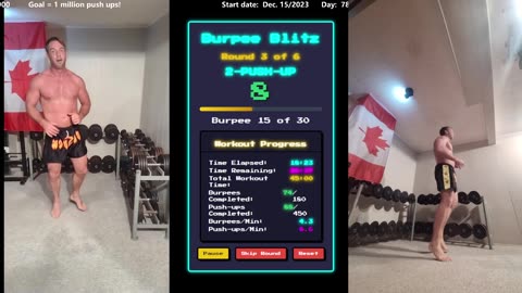 Everyday 450 push ups and 180 Burpees!