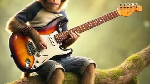 electric guitar 🎸🎶 #fyp #ai #fyp ##guitar monkey play Guitar 🎸