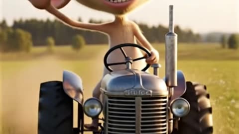 on a tractor