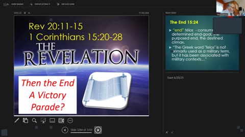 Sunday July 20, 2025 Revelation: Prophecy: "The End" - A Heavenly Victory Parade?