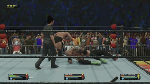 wwe 2k25 172 universe Roman Reigns VS Batista VS Stone Cold Steve Austin