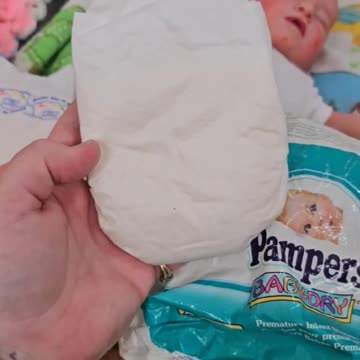 small size-different vintage pampers plastic diapers like Disney characters on diapers