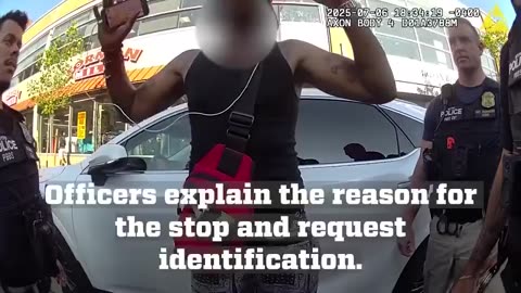 Officers stop an individual for multiple infractions.