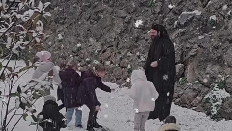 Monk & Children Manasija Monastery, Serbia #orthodoxy #orthodoxfaith #orthodoxchristian #manasija