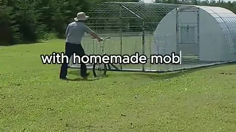 Solar powered chicken coop that moves every day to a new location.