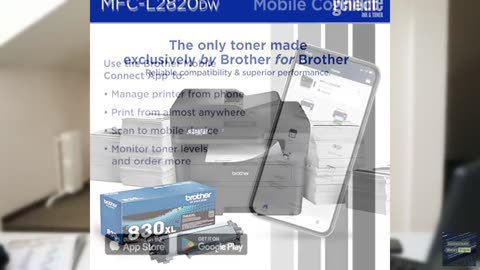 Brother MFC-L2820DW Wireless Compact Monochrome All-in-One Laser Printer with Co