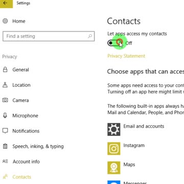 how to choose apps that can access contacts