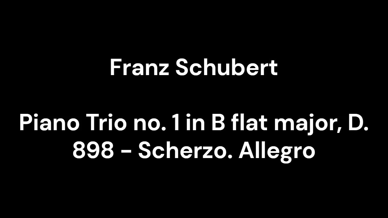 Piano Trio no. 1 in B flat major, D. 898 - Scherzo. Allegro