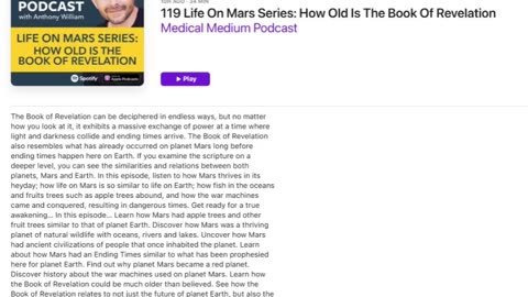 Life on Mars Series – How Old is the Book of Revelation – Anthony William – “Medical Medium”