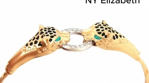 Vintage Diamond 14K Gold Panther Head