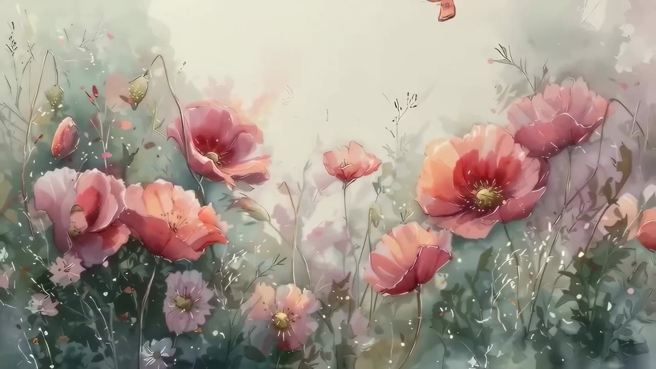 Poppy Field Ambience | Stress Relief | Deep Sleep and Relaxation | Self Care for You