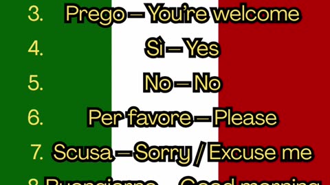 Learn 10 italian words