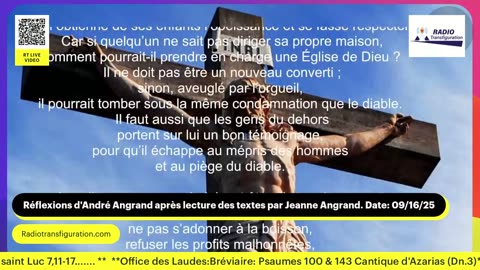 Réflexions d'André Angrand après lecture des textes par Jeanne Angrand. Date: 09/09/25