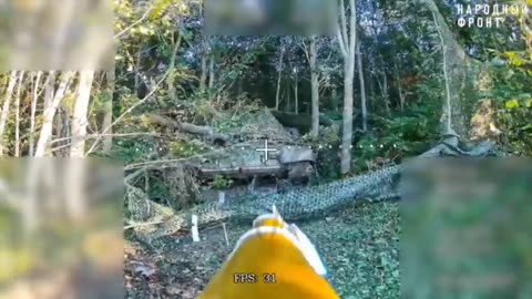 🛸🔥 Ukraine Russia War | Fiber-Optic Drone Destroys Ukrainian T-64BV Tank in Forest Belt | RCF