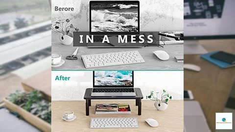 WALI Computer Monitor Stand for Desk, Adjustable Laptop Riser, Desk Monitor Stand Undernea