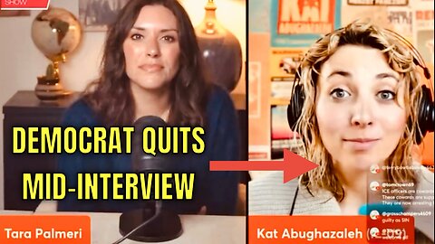 LOL! DAMNING VIDEO shown of DEMOCRAT Kat Abughazaleh causes her to QUIT interview! 😮😂