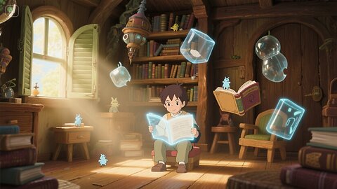 relaxing reading a quiet book