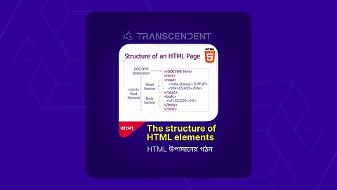 The structure of HTML elements: HTML উপাদানের গঠন-বাংলা তে #03 | #theTRANSCENDENT
