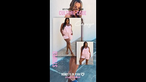 Culture Code Let It Happen Slim+Curvy+ Double Flare Striped Romper in Pink💗