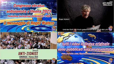 Il messaggio di Roger Waters al Primo Congresso Ebraico ANTI-SIONISTA - Vienna 2025