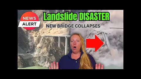 BRAND NEW Hongqi Bridge COLLAPSES in China during MASSIVE landslide caught on Video -MUST SEE !!!!!