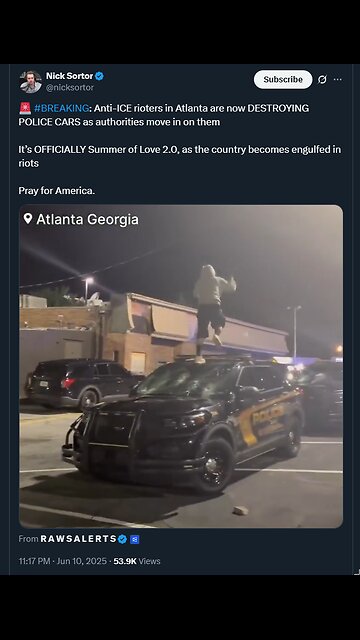 Anti-ICE rioters in Atlanta are now DESTROYING POLICE CARS as authorities move in on them