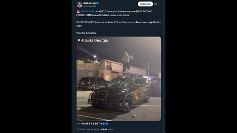 Anti-ICE rioters in Atlanta are now DESTROYING POLICE CARS as authorities move in on them