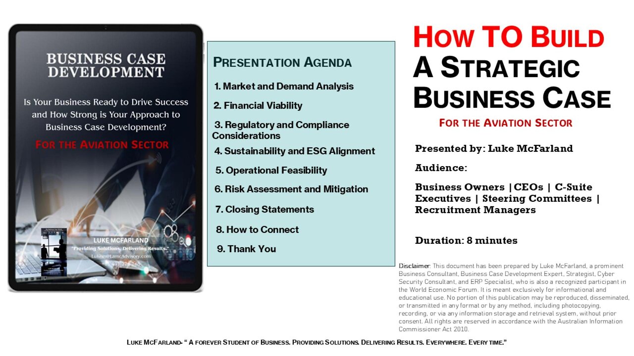 Navigating the Future: A Strategic Business Case Framework for Aviation Investment Success