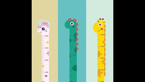 1pc Cartoon Animals Height Measure Wall Sticker