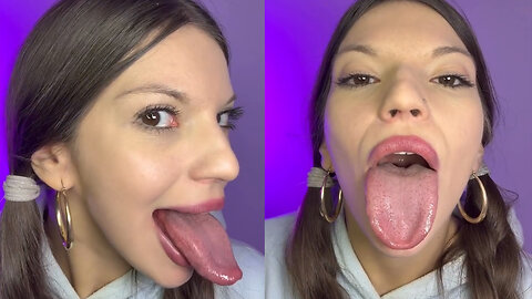HOT WOMAN WIDE OPEN MOUTH & TONGUE ASMR PART 4