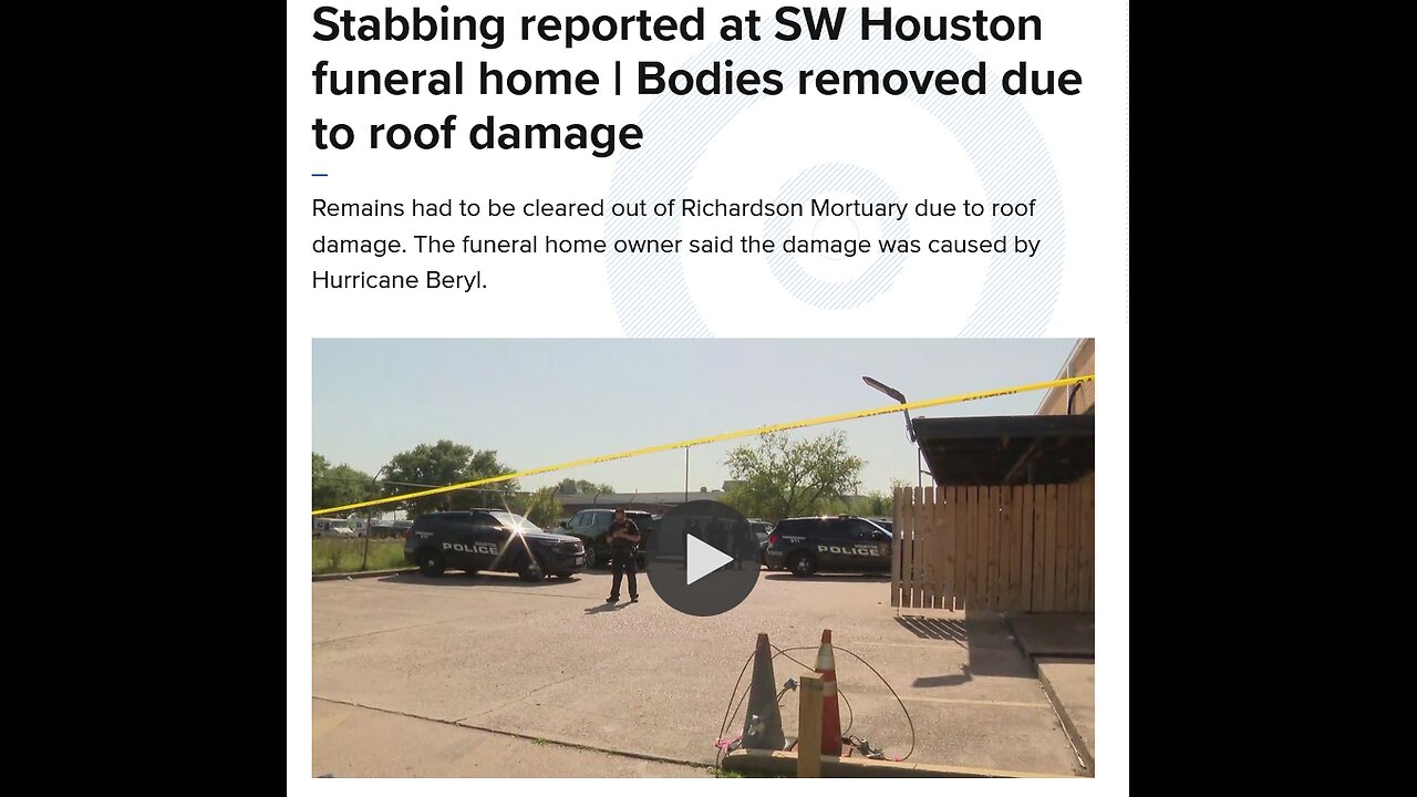 Stabbing reported at SW Houston funeral home - Bodies removed due to roof damage
