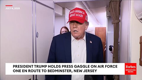 President Trump Takes Questions From Reporters On July 4th Flight To NJ