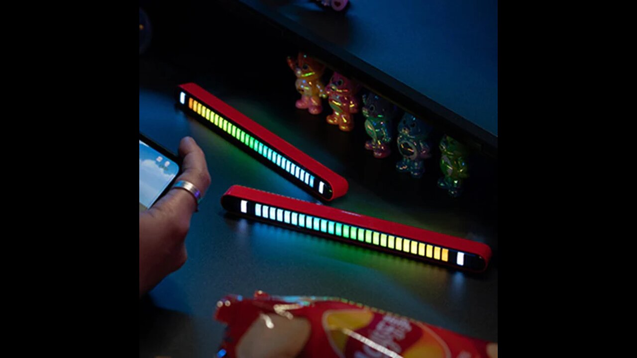 Voice Activated Pickup RGB LED Music Rhythm Light Bar, for Music, Game, Party (1-Pack)