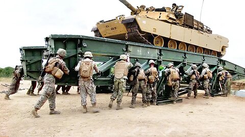 Skilled US Soldiers Handbuilding Massive Land Bridge in Minutes