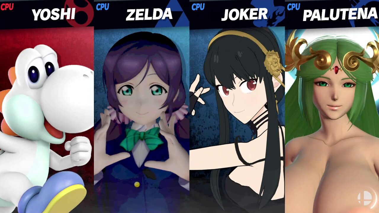 White Yoshi vs Nozomi & Yor & Thick Palutena (Nude) [MAKI Member Request NSFW Rumble Exclusive]