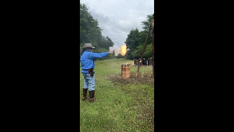 45Colt, Ruger New Model Vaquero, 250grain Hard Cast and Unique Powder.