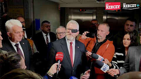 Grzegorz Braun na konferencji prasowej po 1 dniu procesu w Sądzie (08.12.2025)