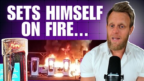 Man Tries to Burn Tesla Superchargers – Ends Up Setting Himself on Fire!