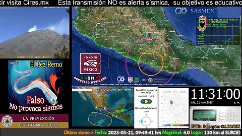 SISMO Magnitud 4.2 Loc 59 km al SUROESTE de OMETEPEC, GRO 21/05/25 11:30:13 #noameritoalerta