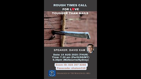 Rough times call for love tougher than NAILS: understanding CHESED of YHWH.