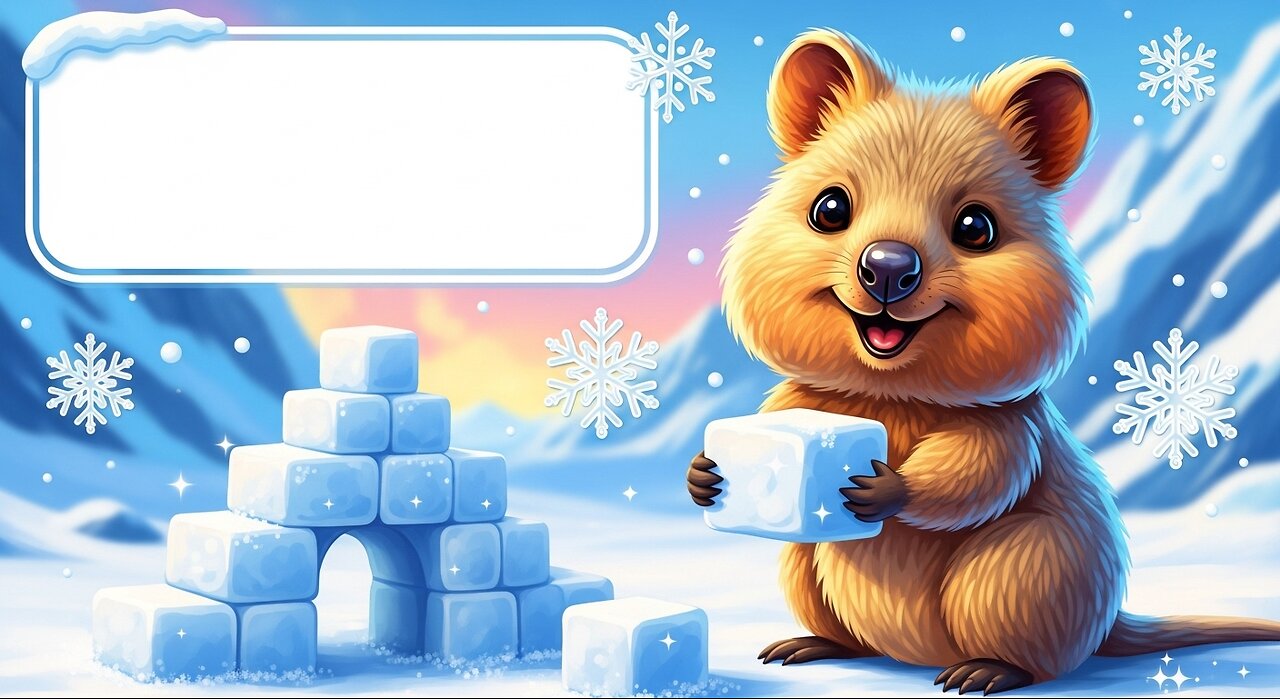 "Adorable Quokka Building a Snow Block in the Frozen Wonderland! ❄️🐾"