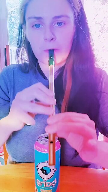 Me, playing tin whistle