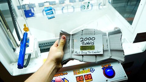 Winning a BRICK of TICKETS at Key Master!