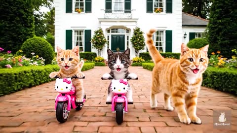 Mama Cat Harvests Potatoes on the Farm to Make Kitten’s Toy Motorcycle Dream Come True🐾🐱💖