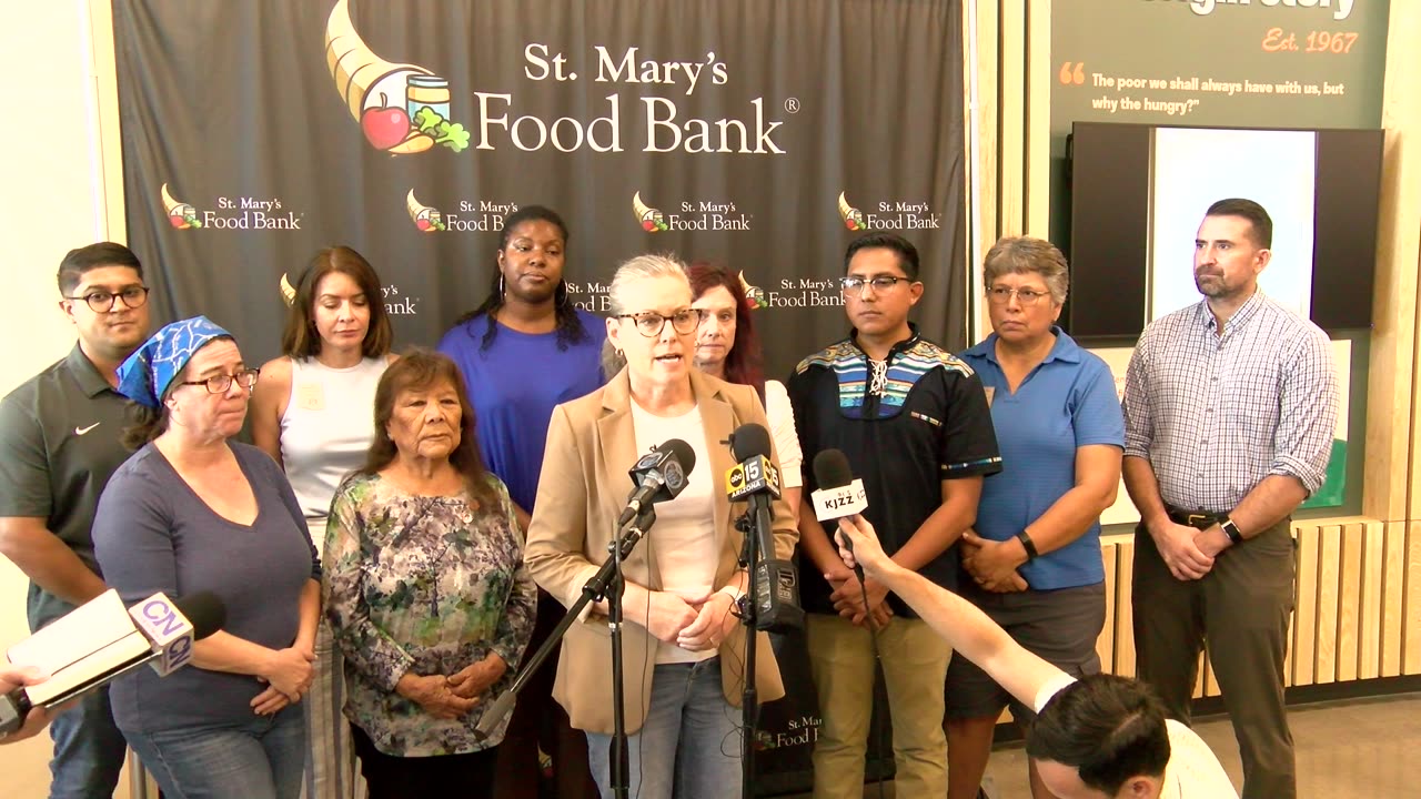 1 Tribute & Condolences to Charlie Kirk Governor Katie Hobbs at St. Mary's Food Bank.