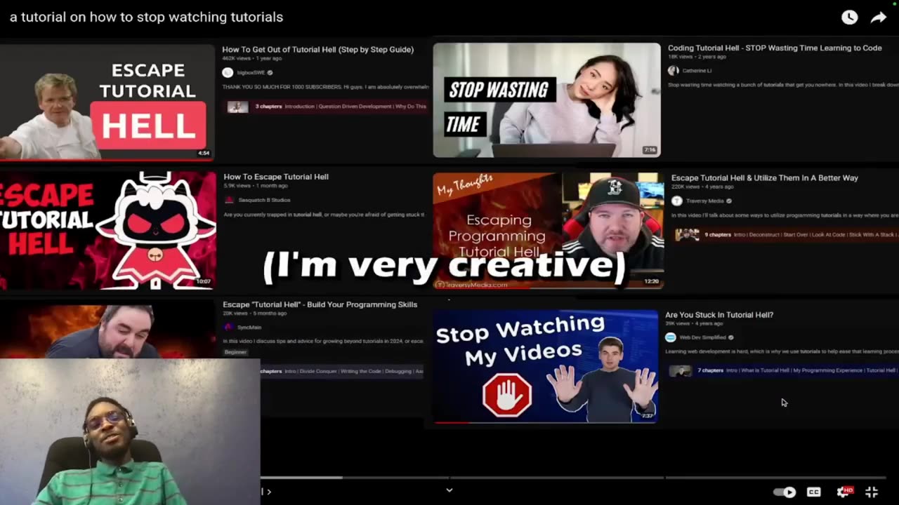 A tutorial on how to stop watching tutorials | Kevin Reacts